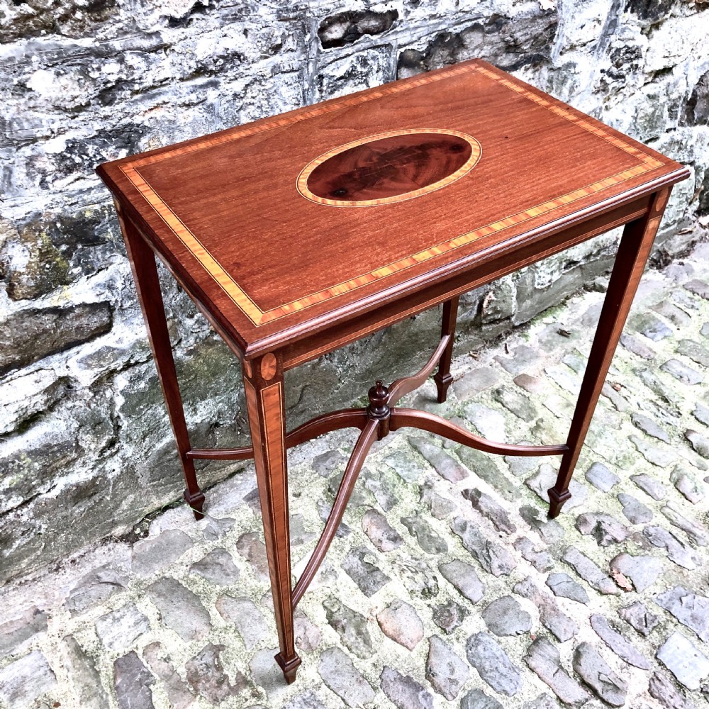 A small Edwardian mahogany side table  View II
