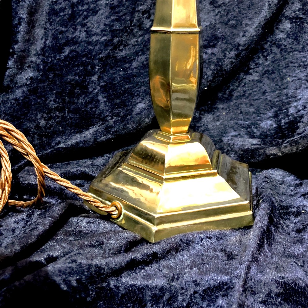 An Art Deco hexagonal  brass table lamp circa 1925 View III