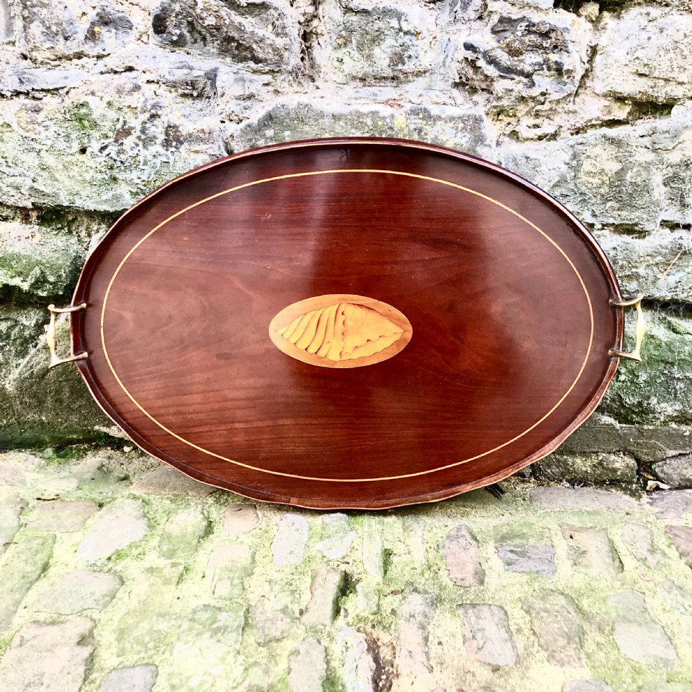 A late 19th century mahogany tray