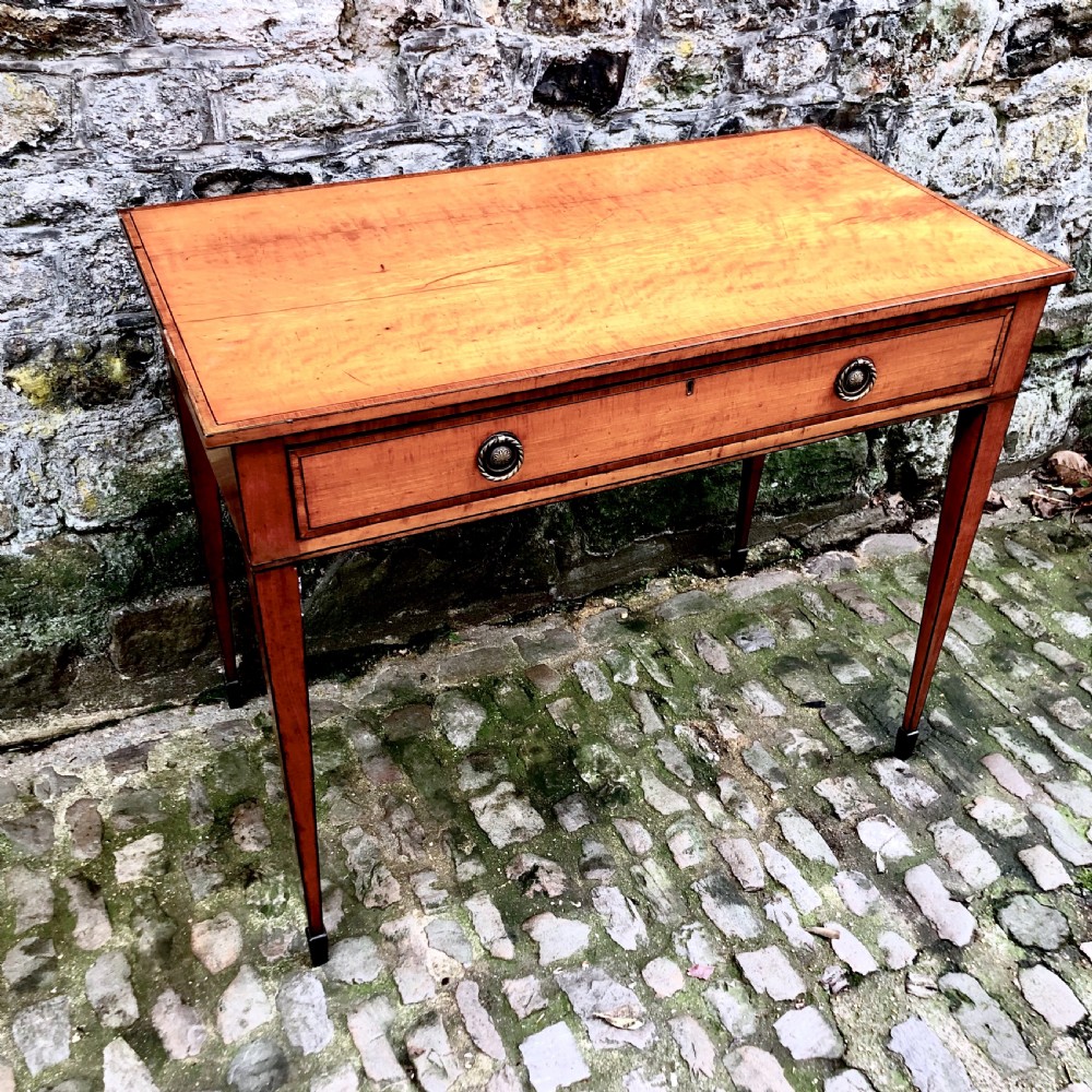A George III Sheraton satinwood side table  View IV