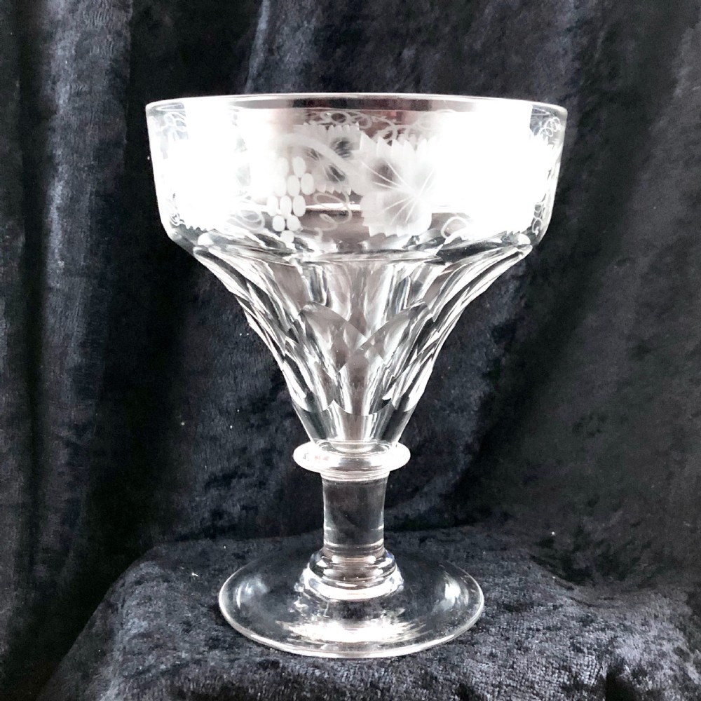 A set of four Edwardian wine goblets or rummers  View V