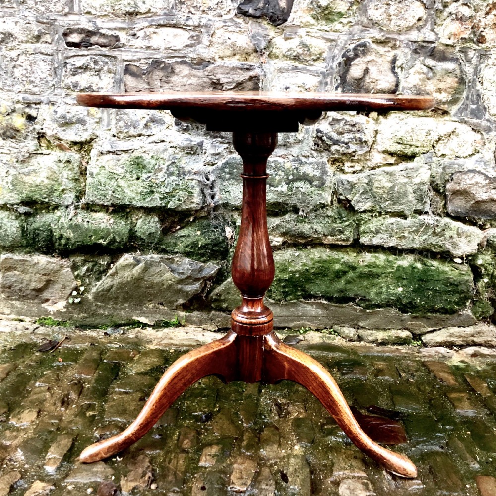 A George III oak tripod wine table  View III