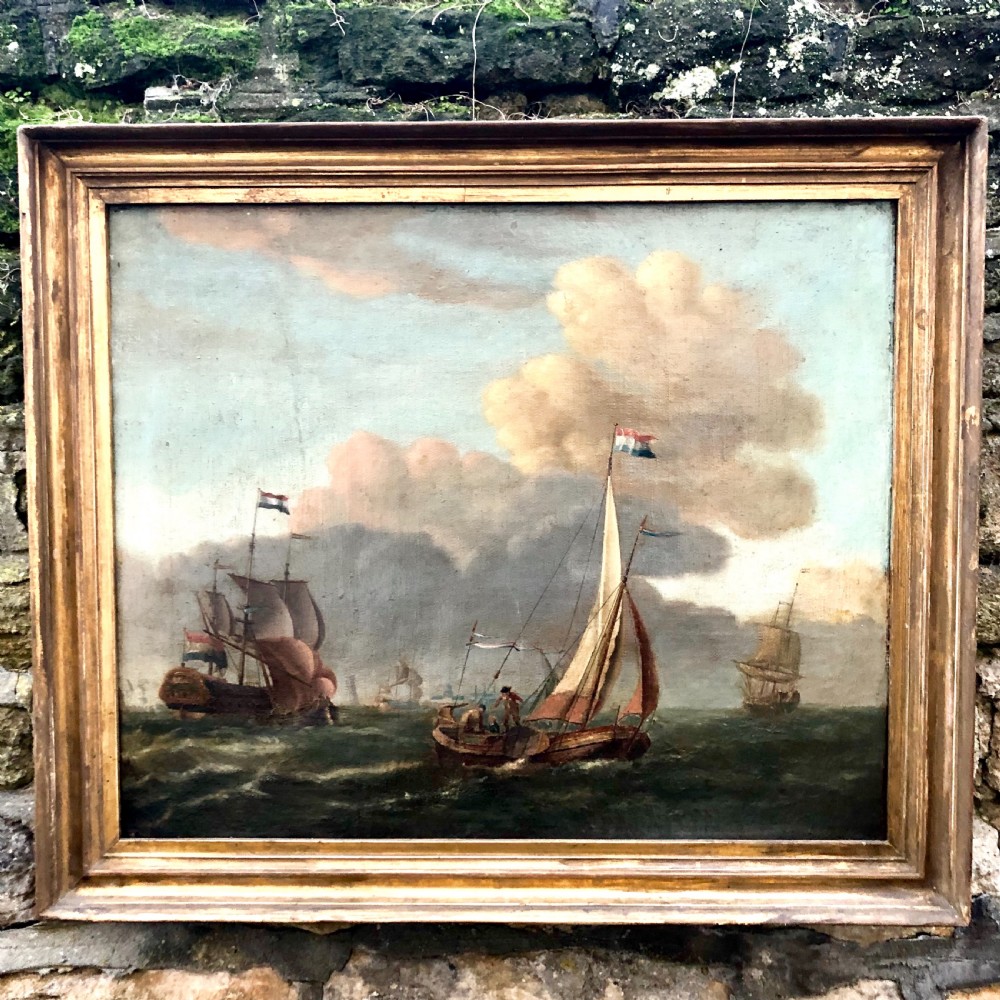 A late 18th century Dutch marine oil painting 