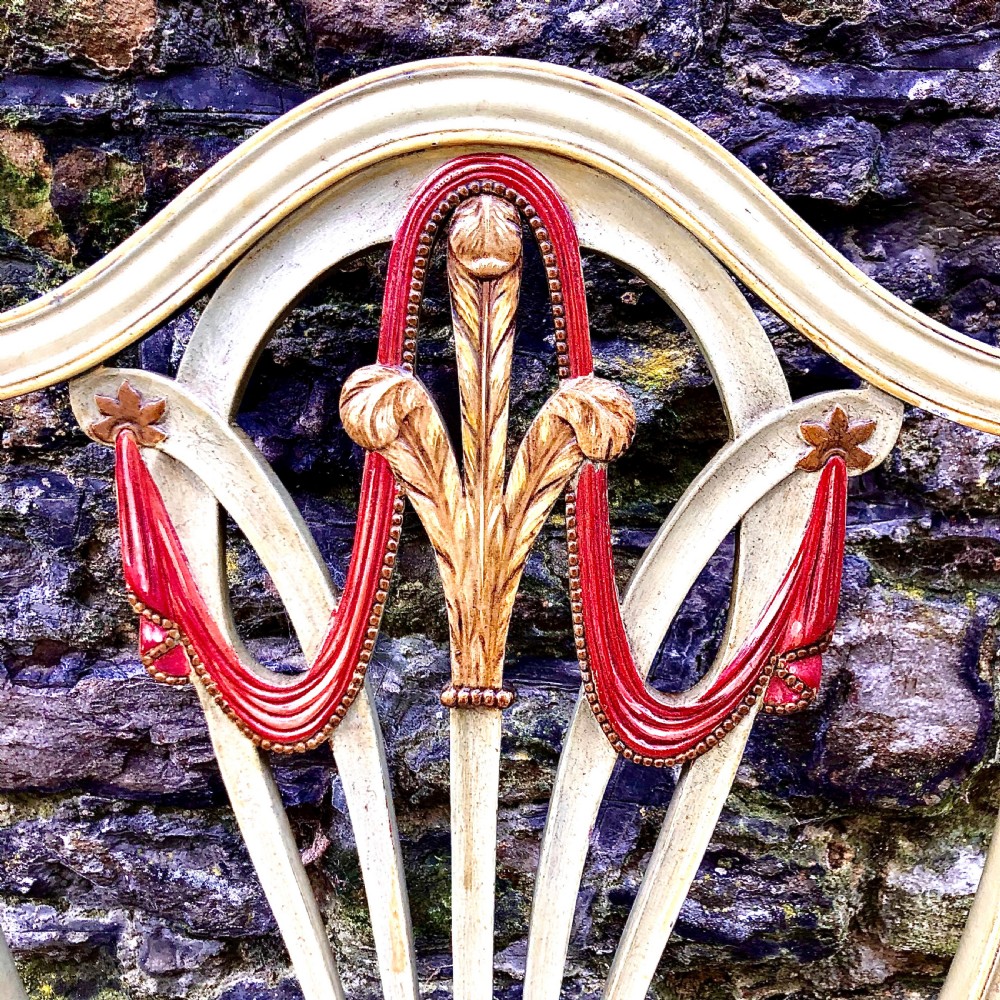 A pair of painted Sheraton Revival elbow chairs  View VI
