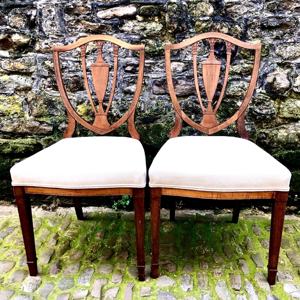 A pair of Edwardian mahogany side chairs 