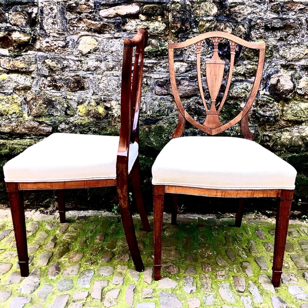 A pair of Edwardian mahogany side chairs  View II
