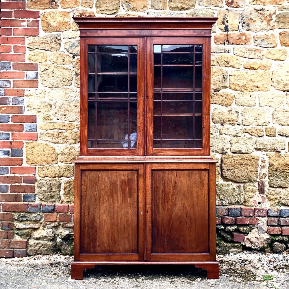 A late 19th century mahogany glazed bookcase 