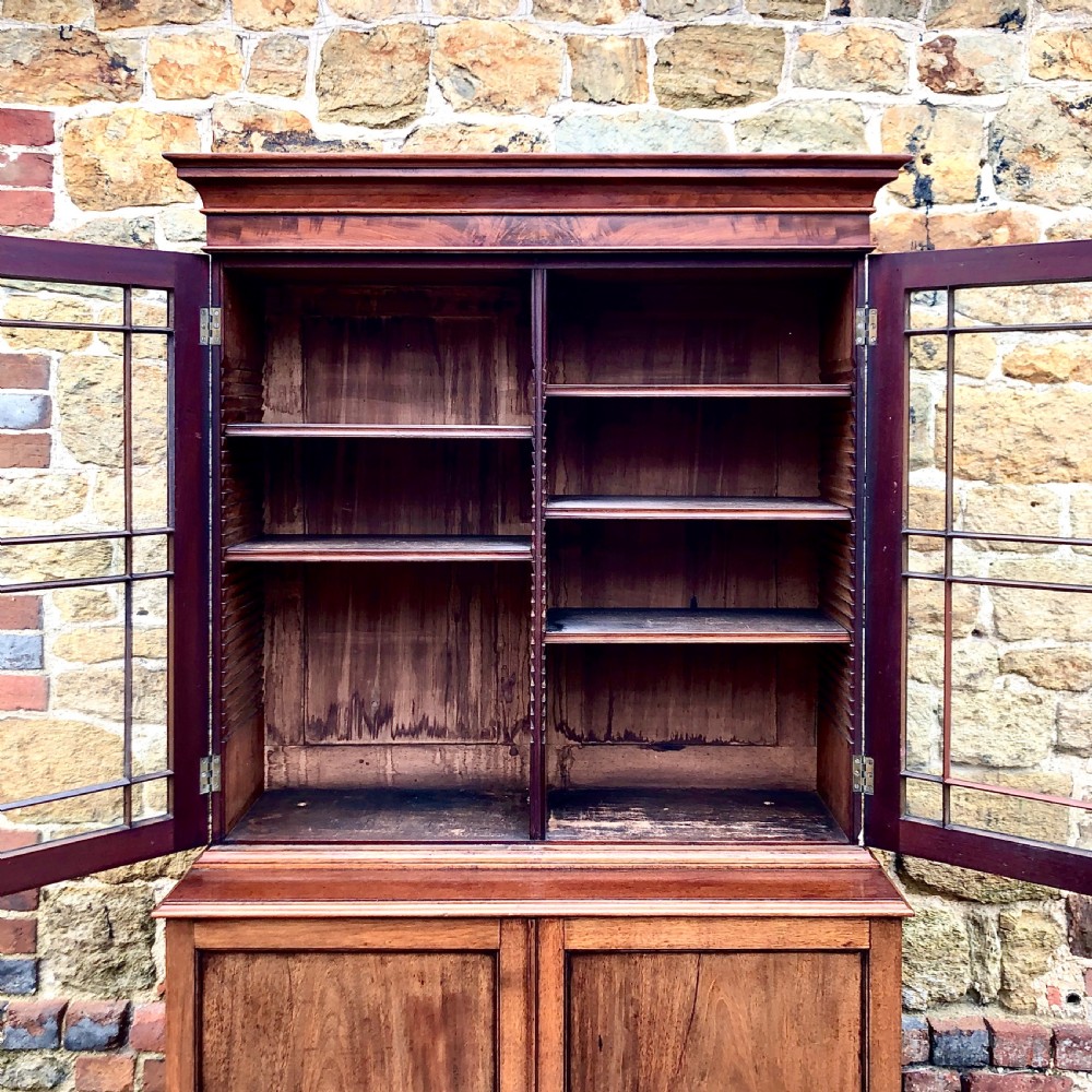 A late 19th century mahogany glazed bookcase  View II