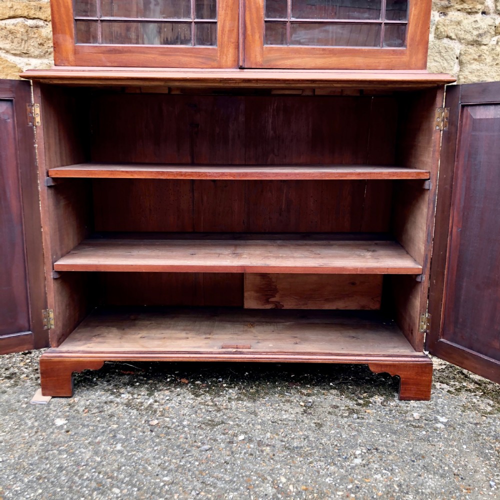 A late 19th century mahogany glazed bookcase  View V
