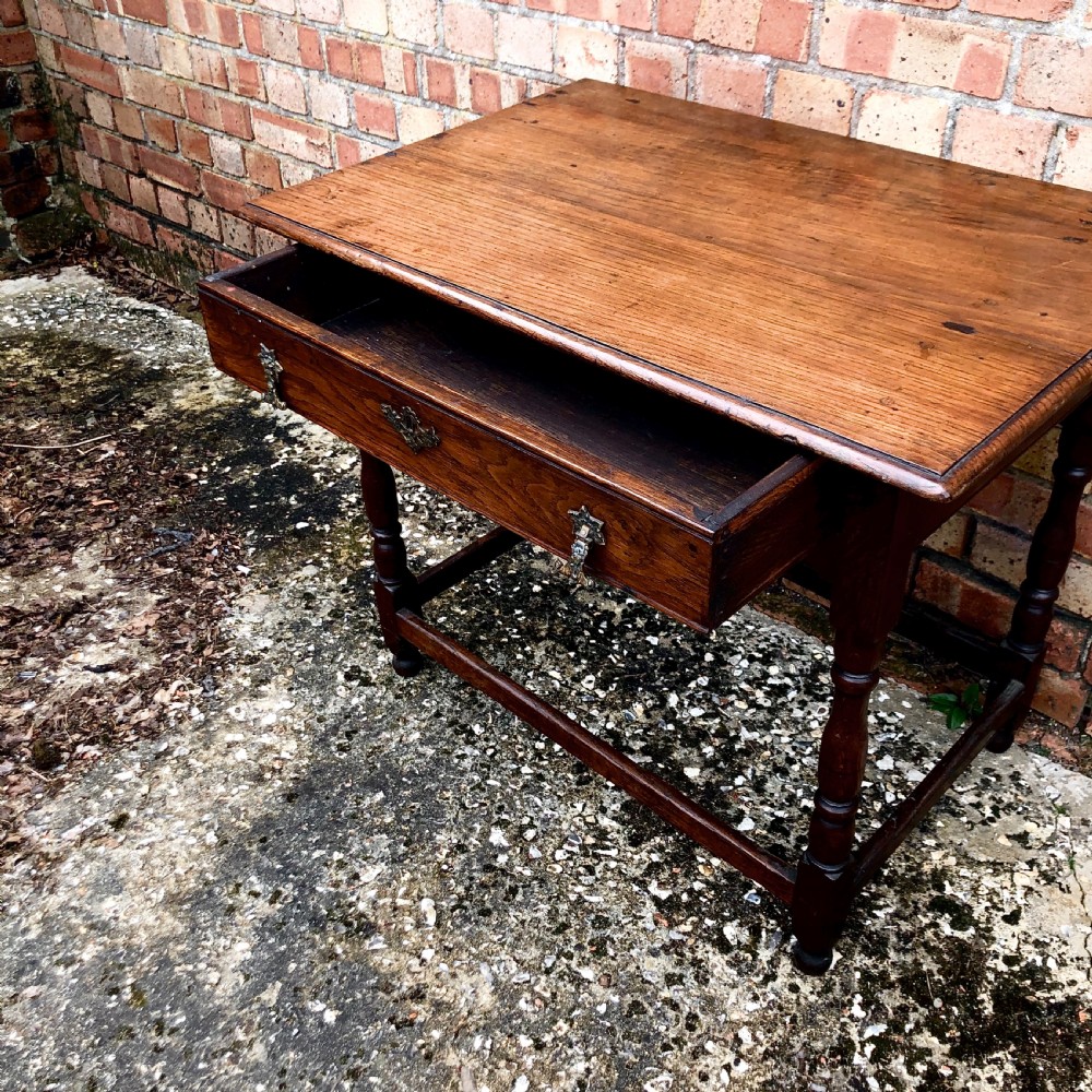A late Victorian oak side table  View III