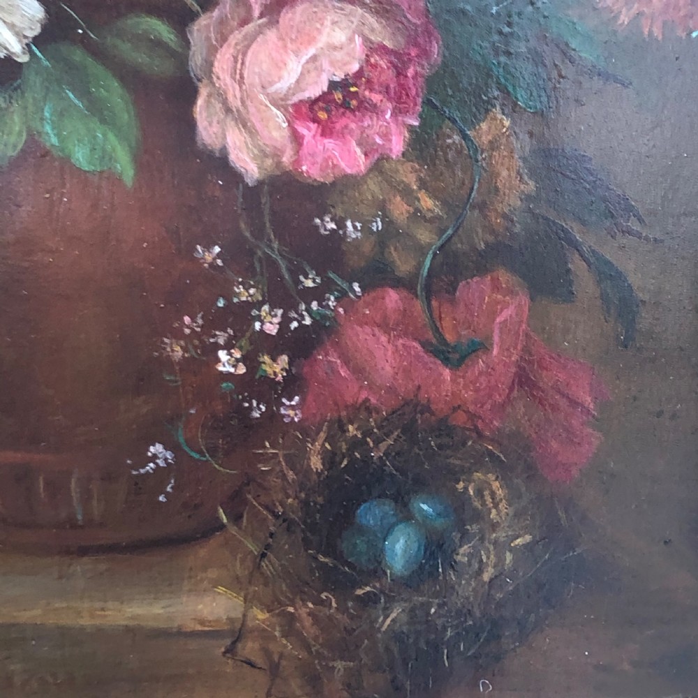 A 19th century Dutch still life oil painting on board.  View IV