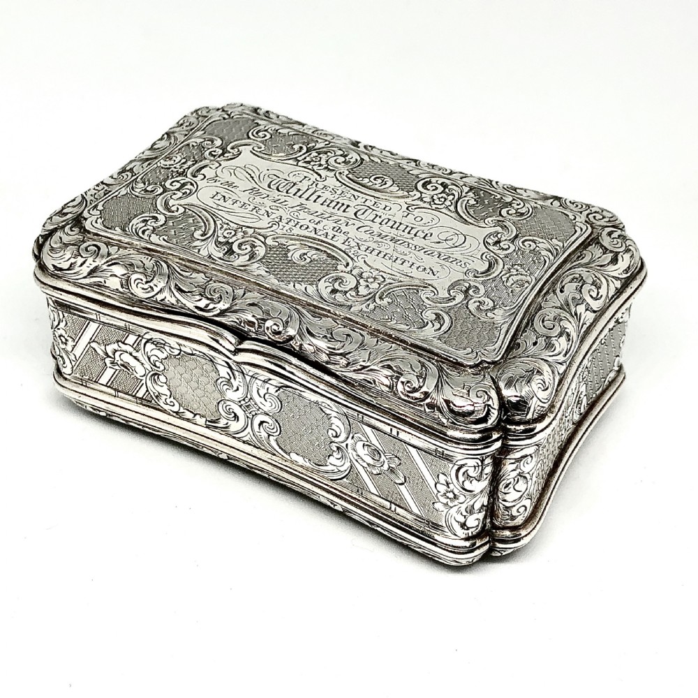 A fine early Victorian silver presentation snuffbox 