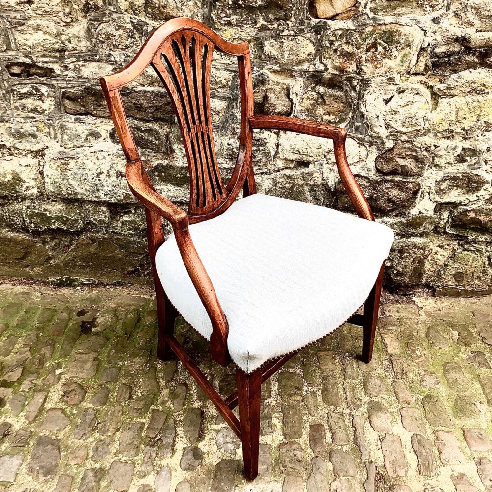 A George III elm shield back elbow chair View V