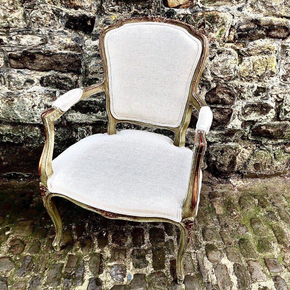 A Louis XV style painted armchair or fauteuil.  View II