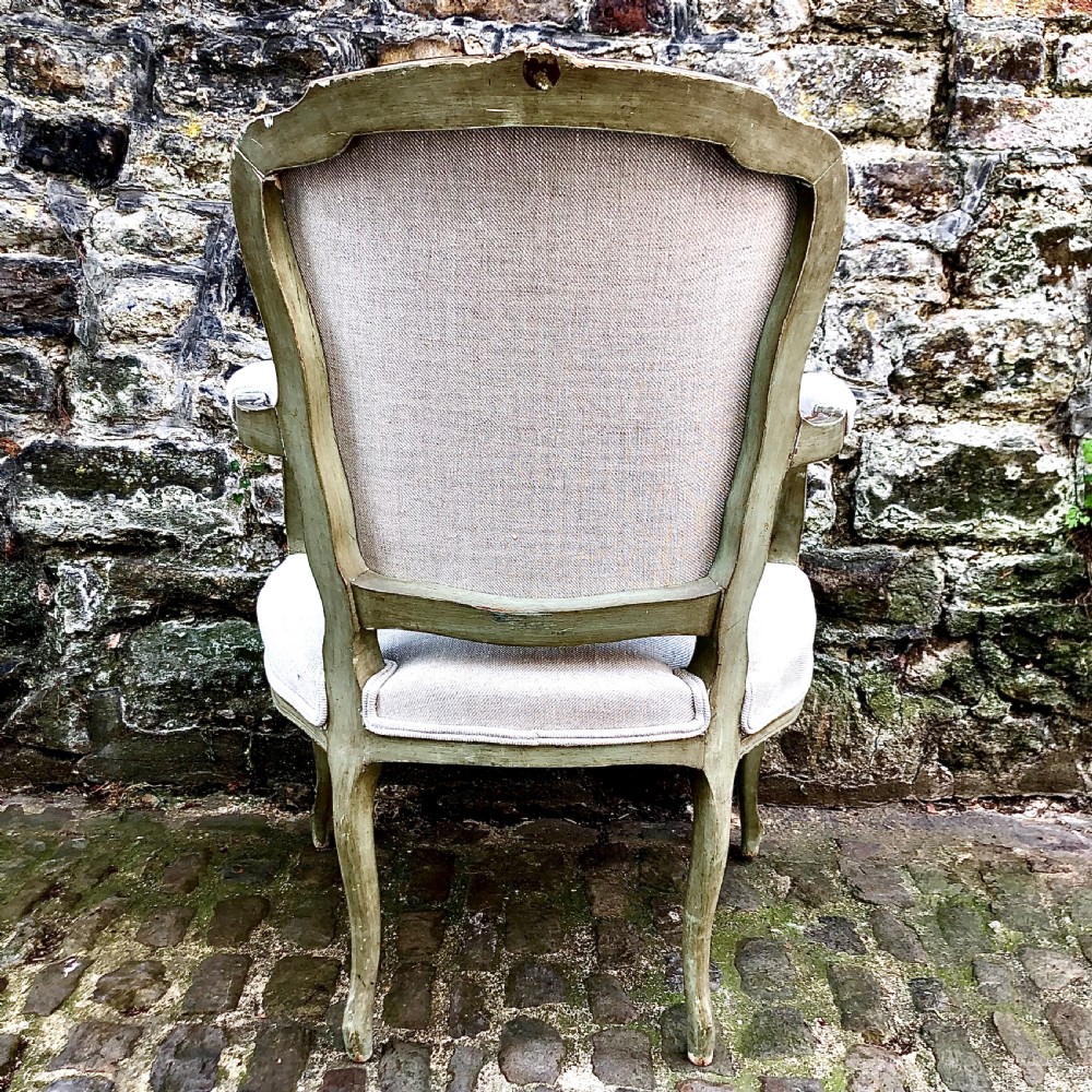 A Louis XV style painted armchair or fauteuil.  View III