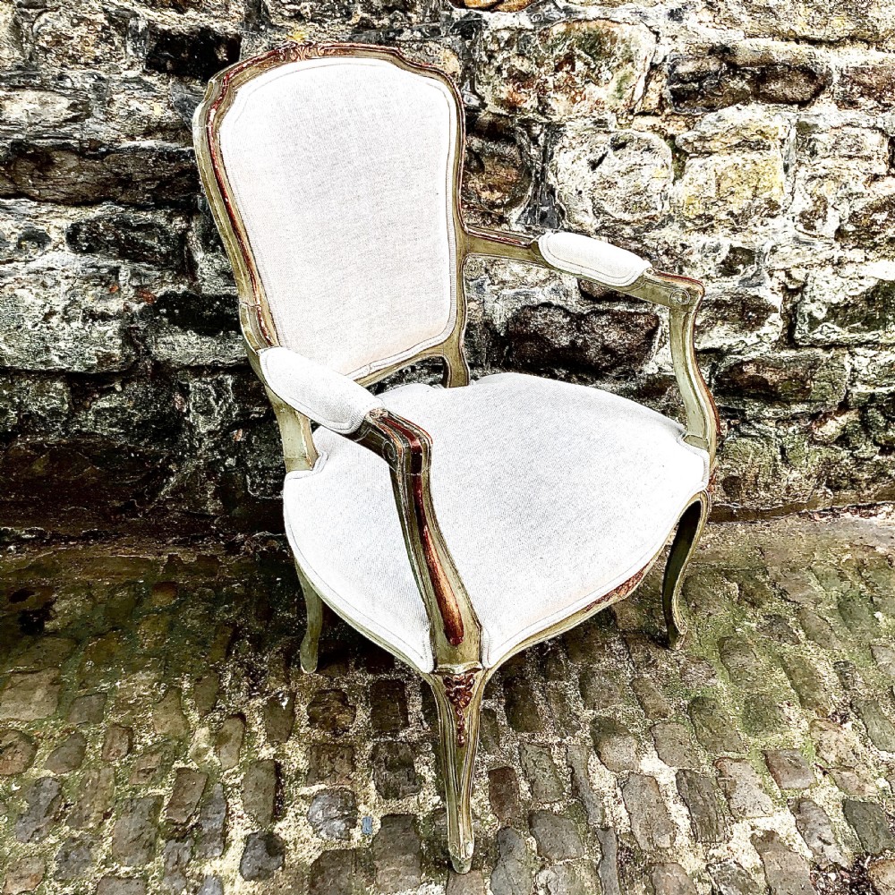 A Louis XV style painted armchair or fauteuil.  View IV