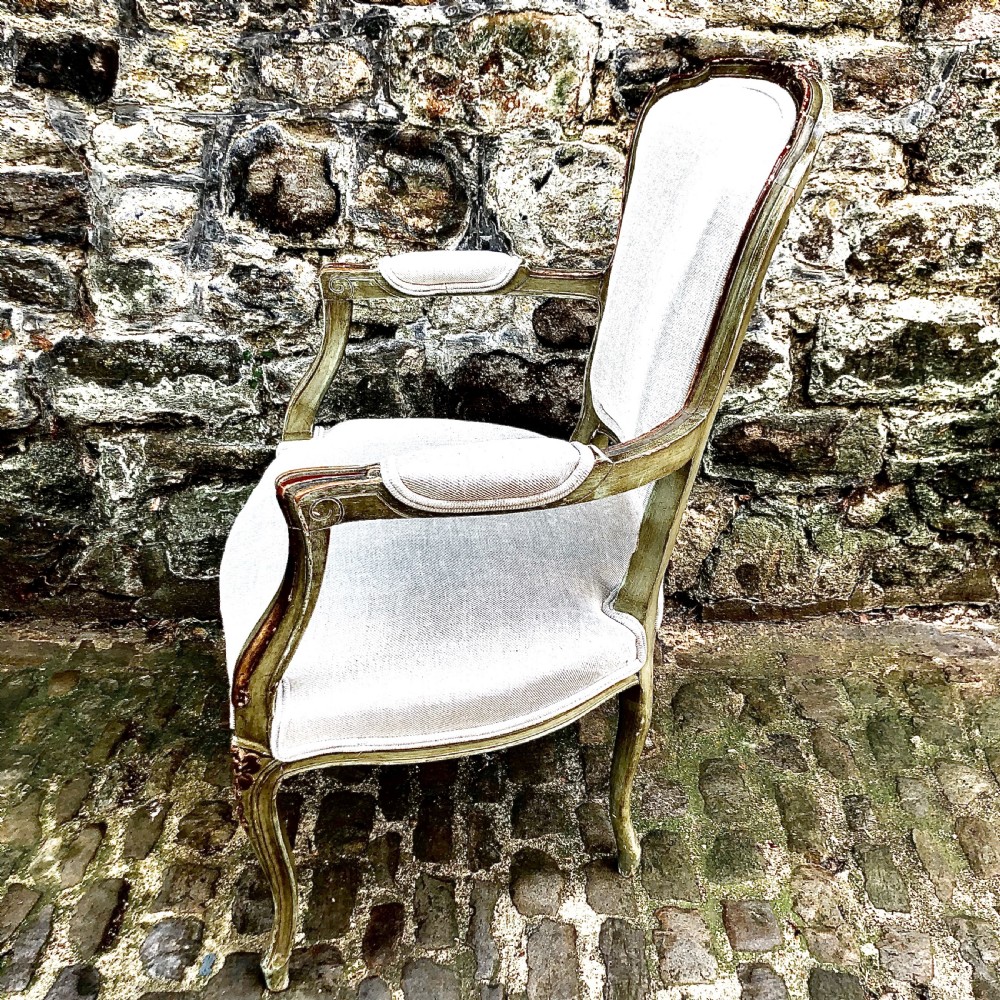 A Louis XV style painted armchair or fauteuil.  View V
