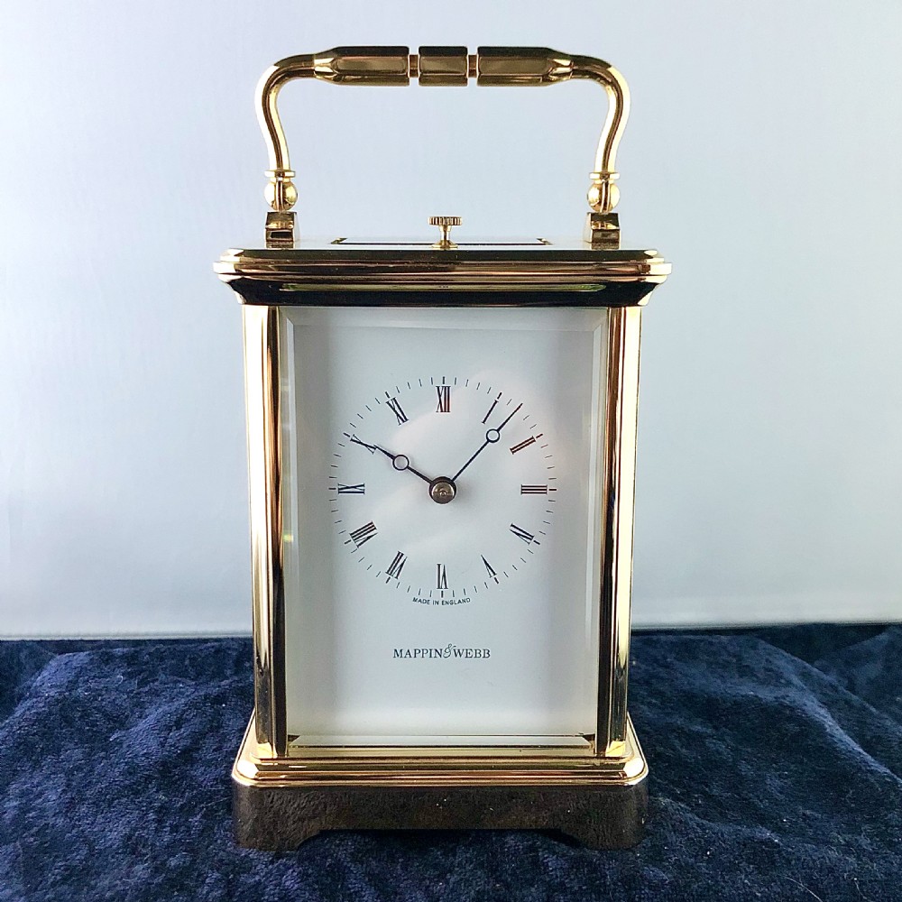A gilt brass repeater carriage clock by Mappin and Webb  View II