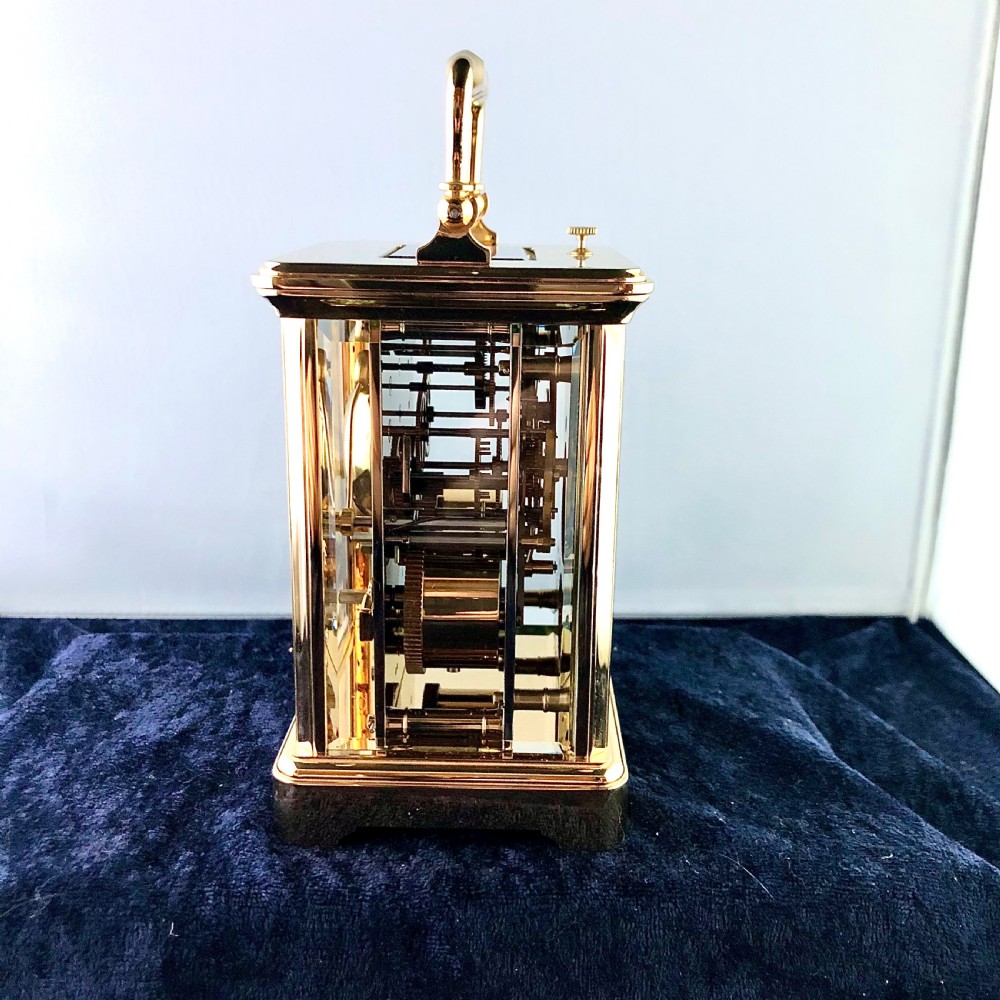 A gilt brass repeater carriage clock by Mappin and Webb  View IV