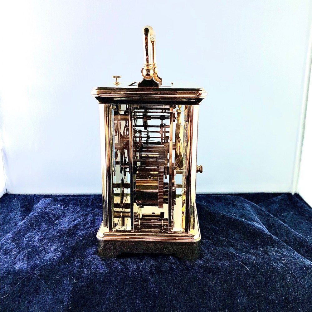 A gilt brass repeater carriage clock by Mappin and Webb  View V