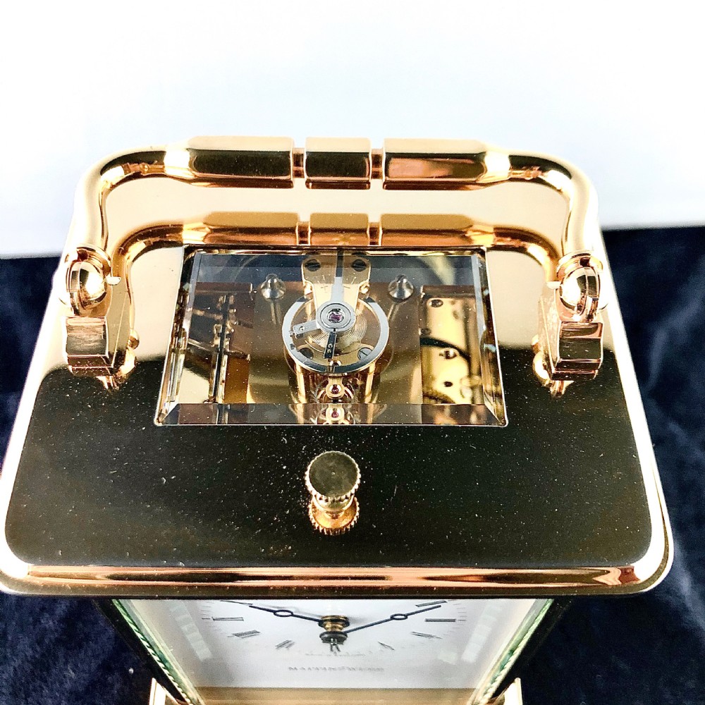 A gilt brass repeater carriage clock by Mappin and Webb  View VII