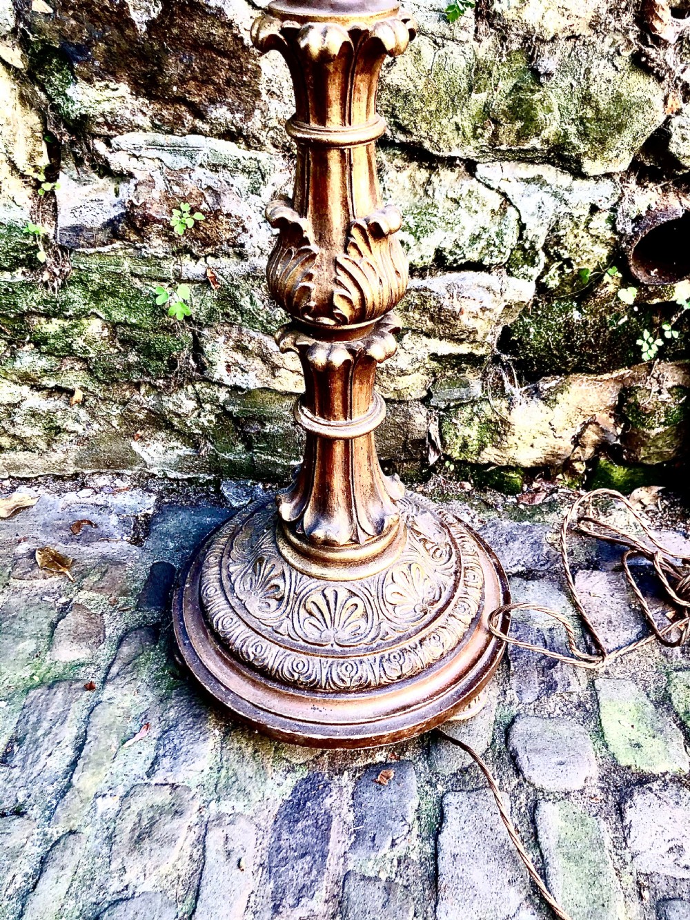 An early 20th century carved giltwood standard lamp  View III