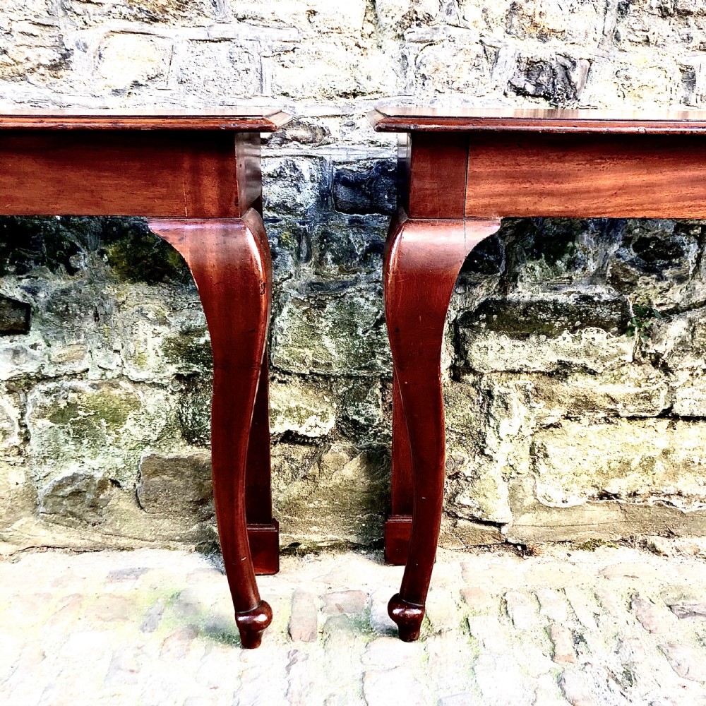 A pair of late 19th century mahogany console tables  View IV