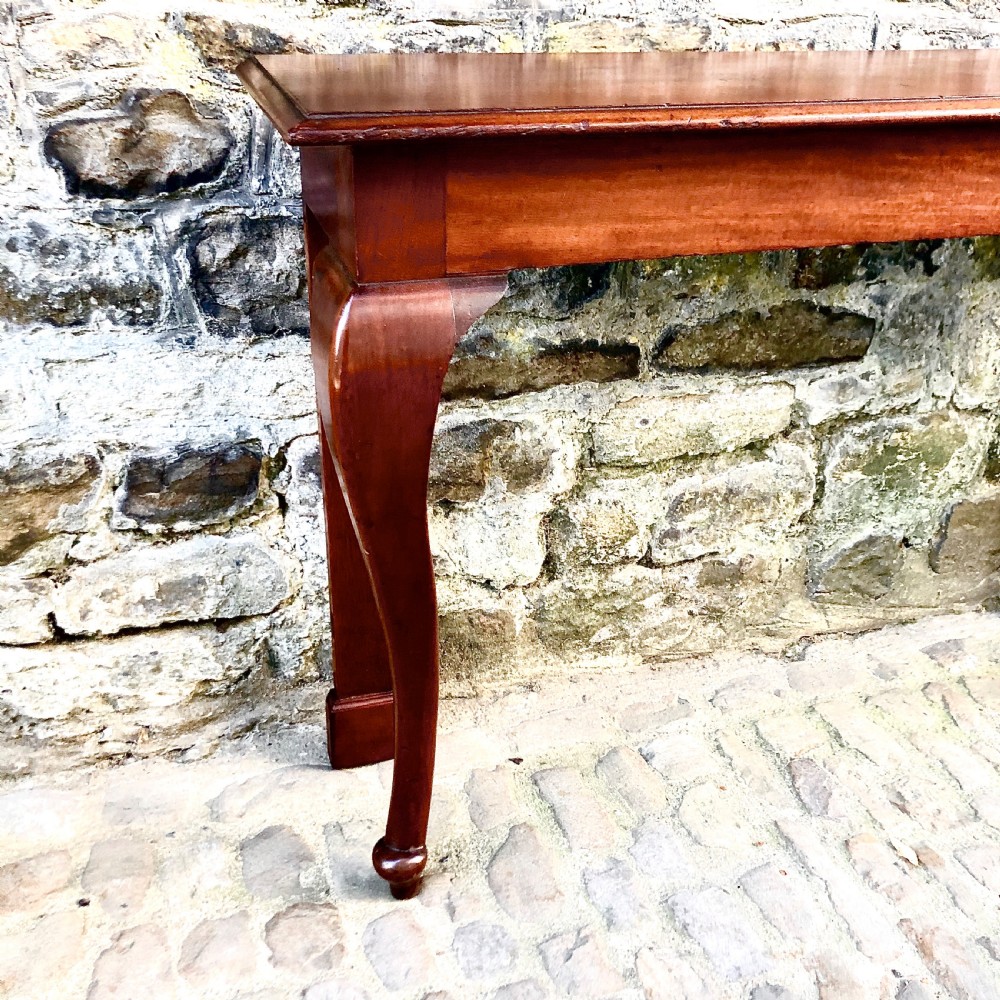 A pair of late 19th century mahogany console tables  View V