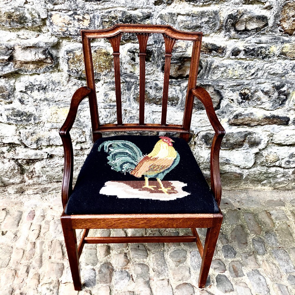 A set of six Sheraton revival mahogany dining chairs  View VIII
