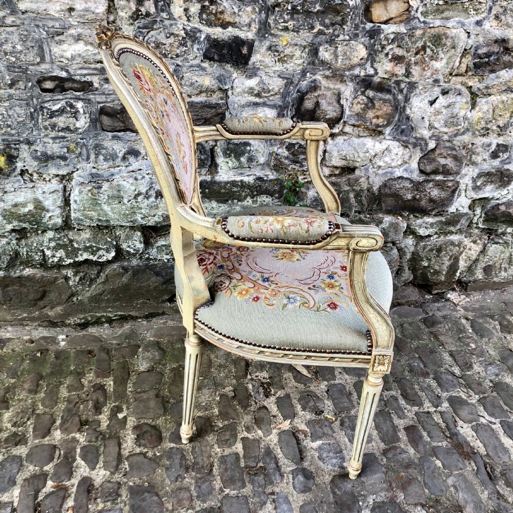 A late 19th century French Louis XVI style fauteuil  View II