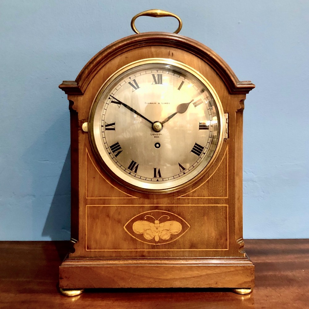 A late 19th century mahogany bracket clock timepiece by Barraud and Lunds 