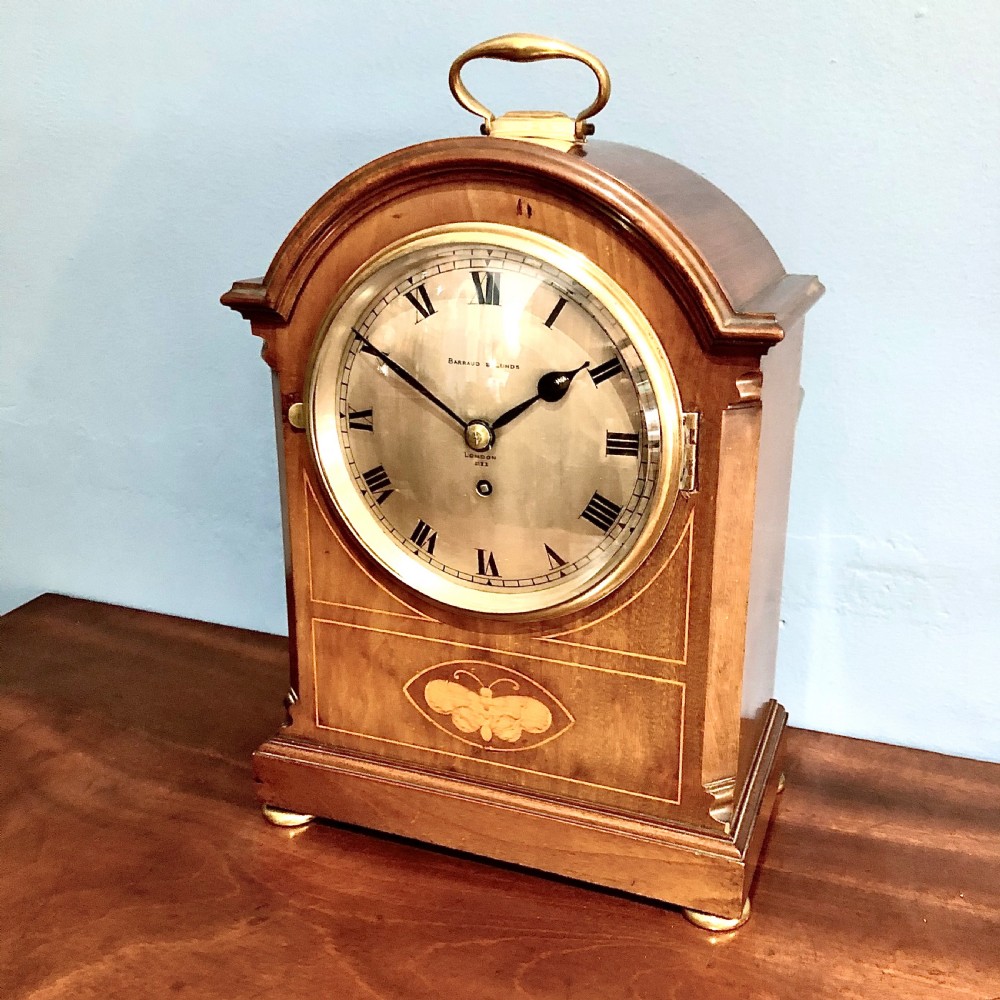 A late 19th century mahogany bracket clock timepiece by Barraud and Lunds  View II