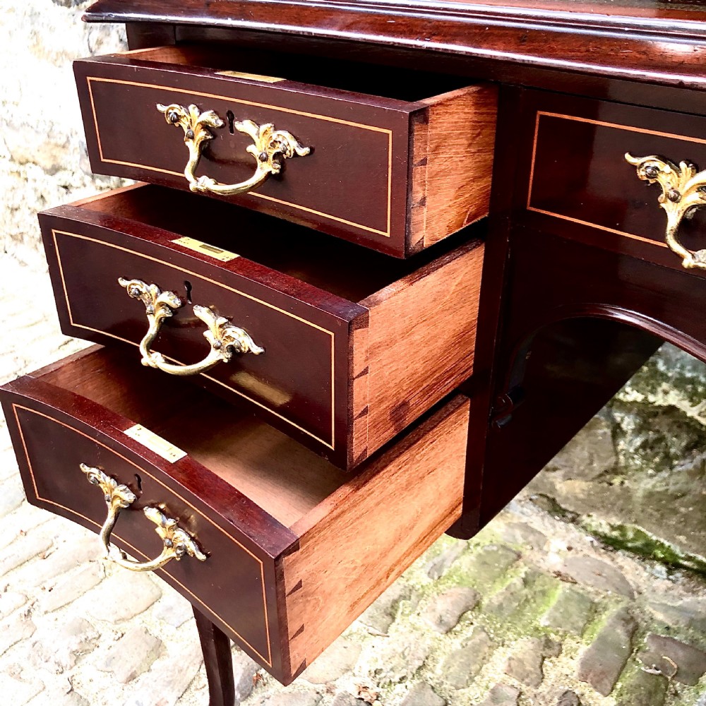 A fine late 19th century mahogany writing table desk View V