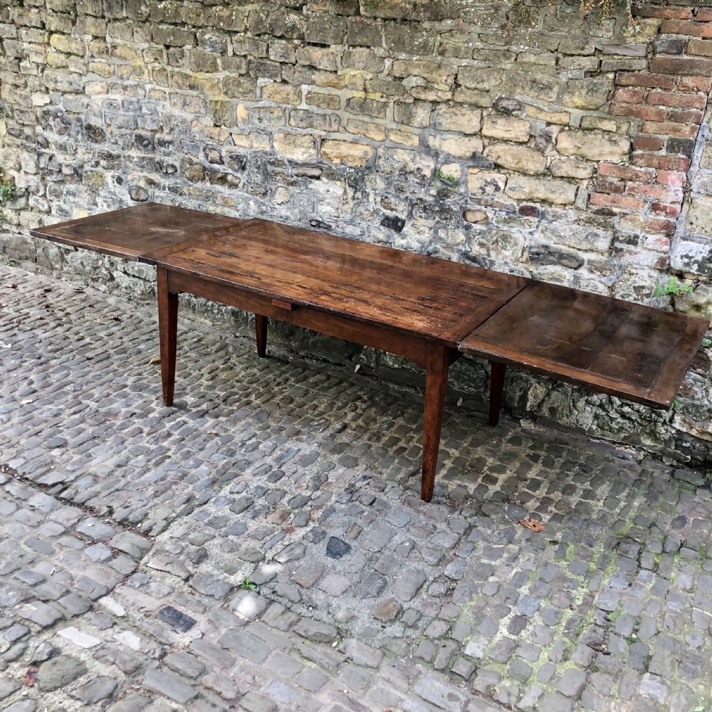 A French 19th century extending farmhouse kitchen table  View V