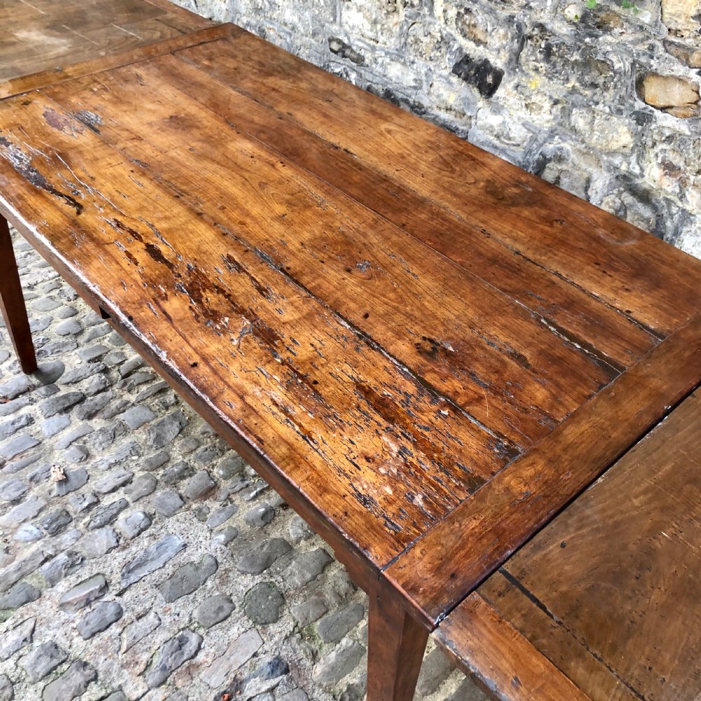 A French 19th century extending farmhouse kitchen table  View XI