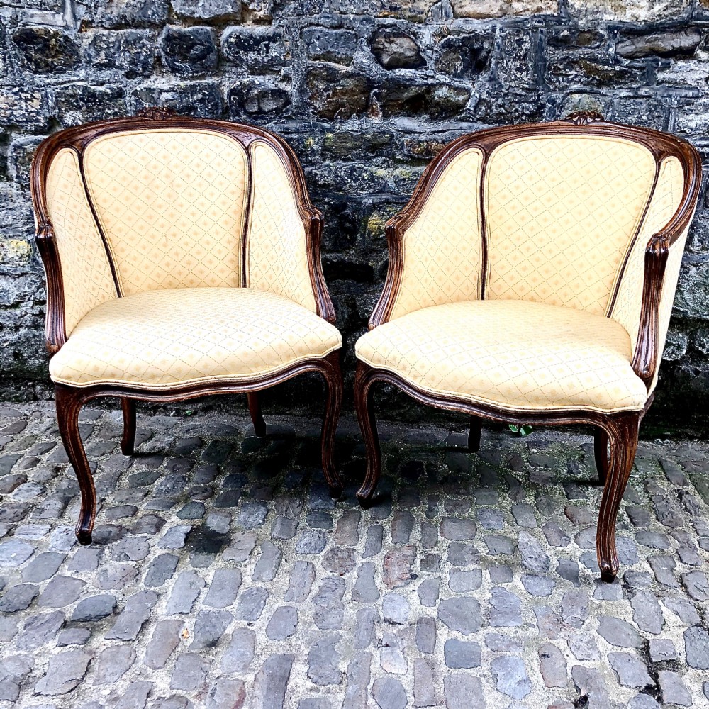 A pair of late 19th century French tub armchairs  View III
