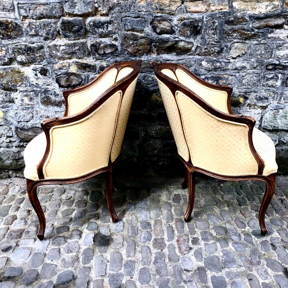 A pair of late 19th century French tub armchairs  View IV