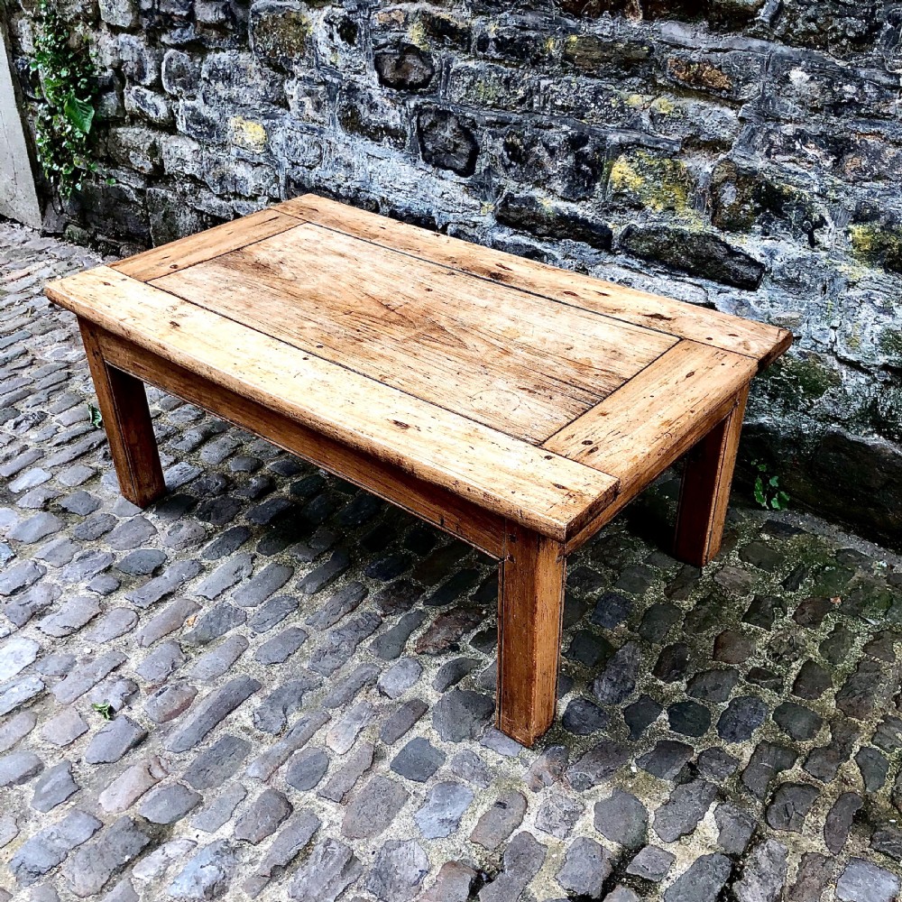 An early 20th century sycamore low or coffee table  View II