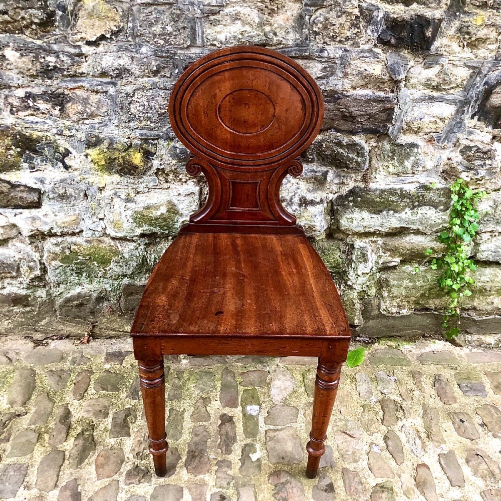 A Regency mahogany hall chair 