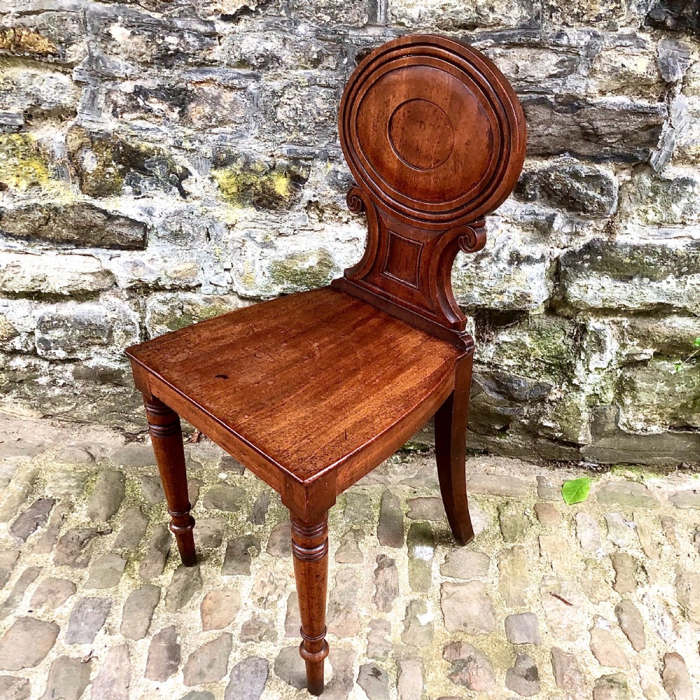A Regency mahogany hall chair  View III