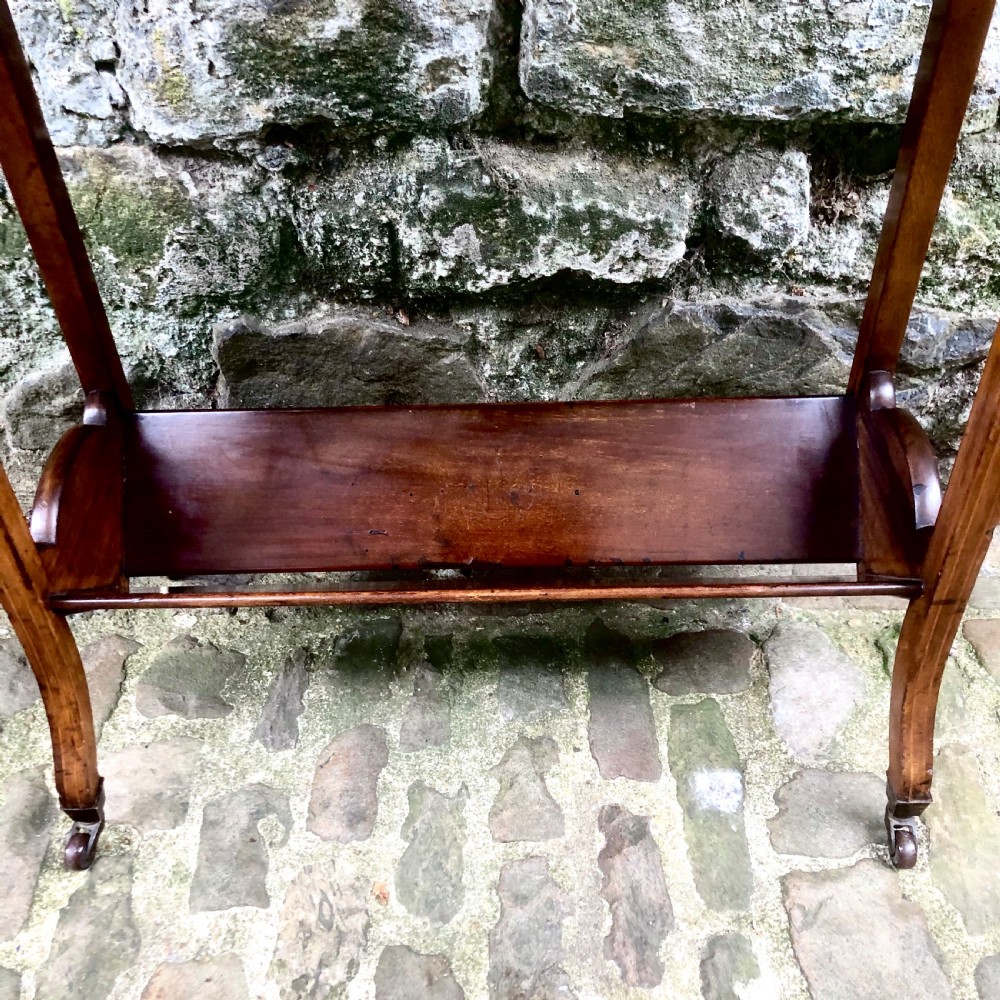 An Edwardian mahogany two tier book trough  View V