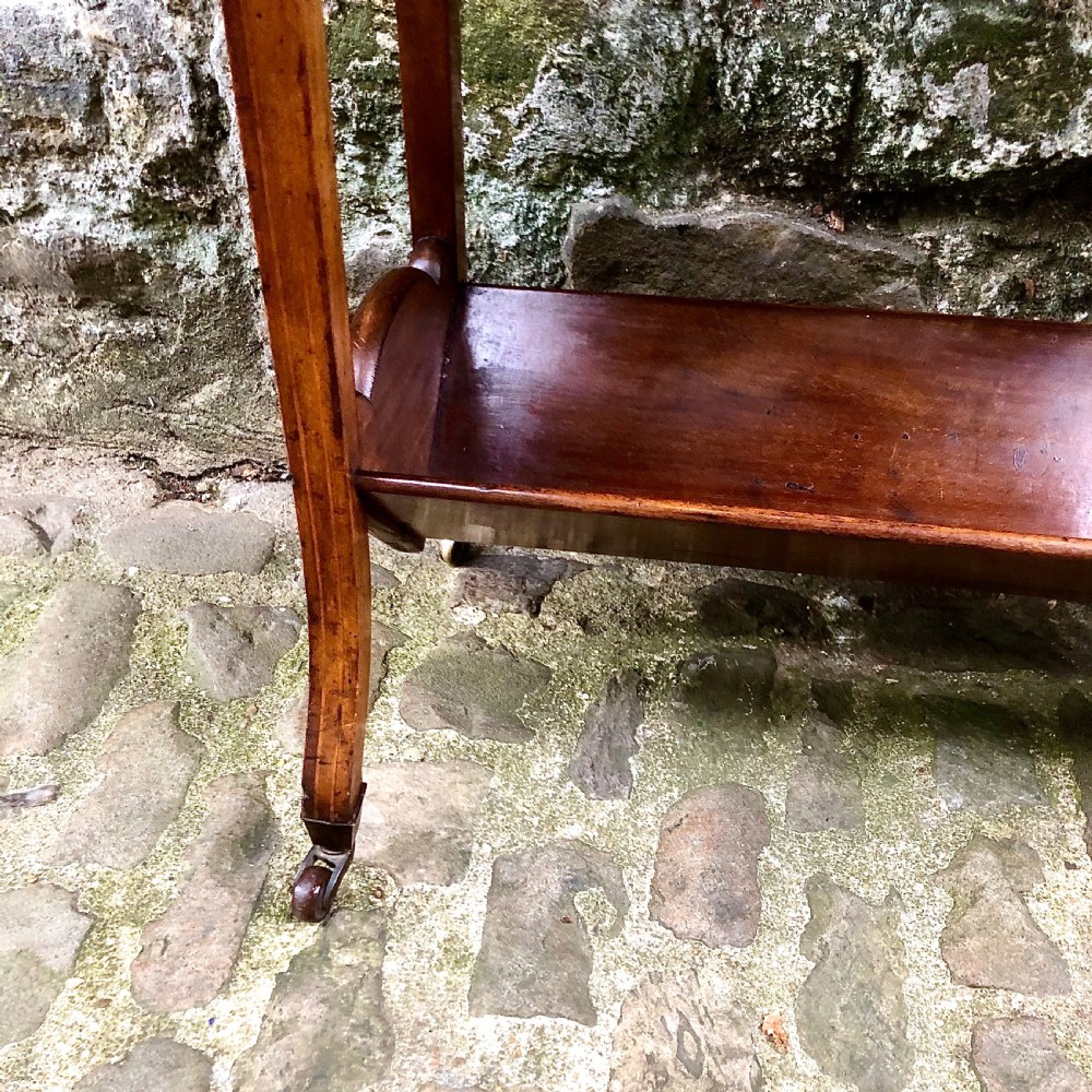 An Edwardian mahogany two tier book trough  View VI