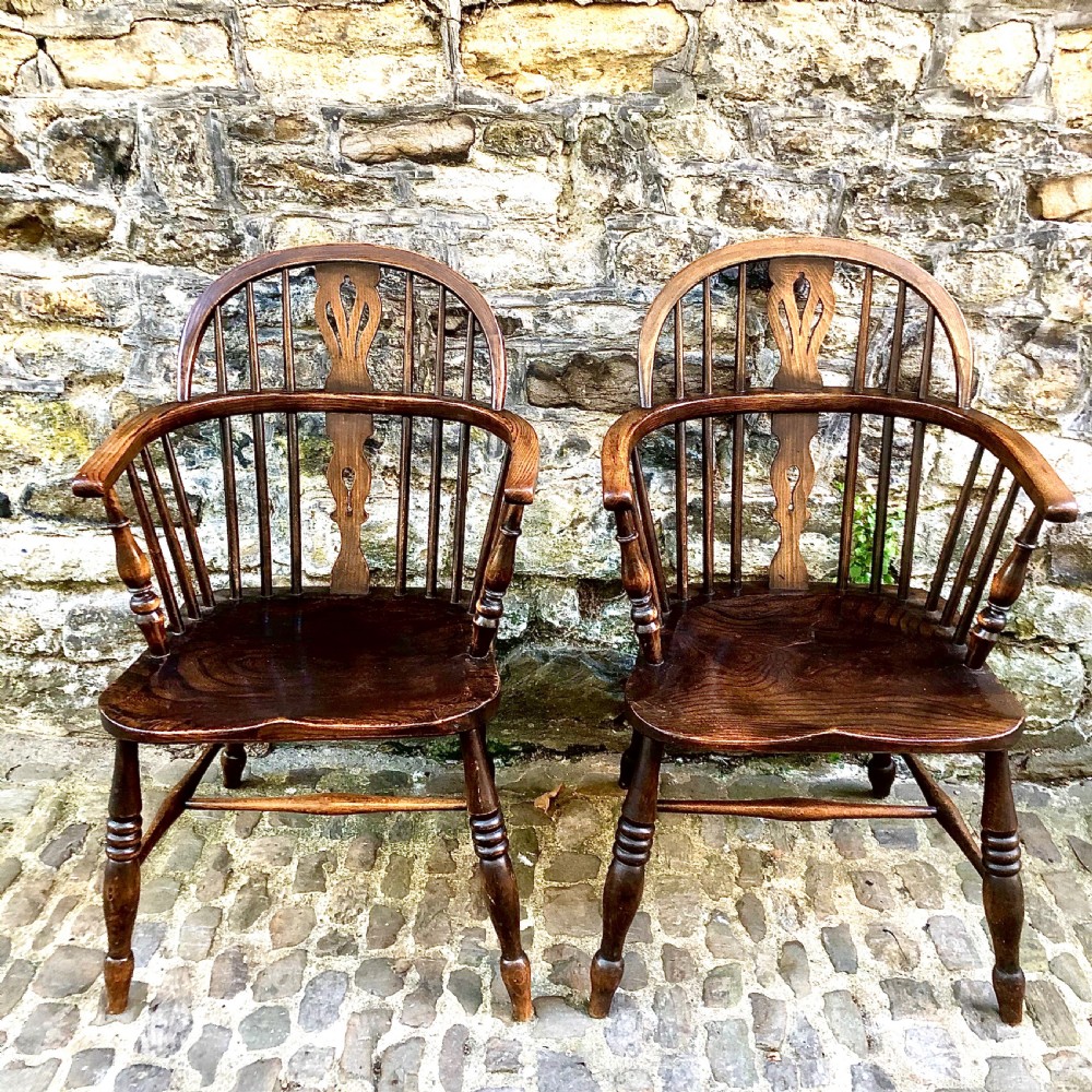 A pair of early 20th century Windsor elbow chairs  View II