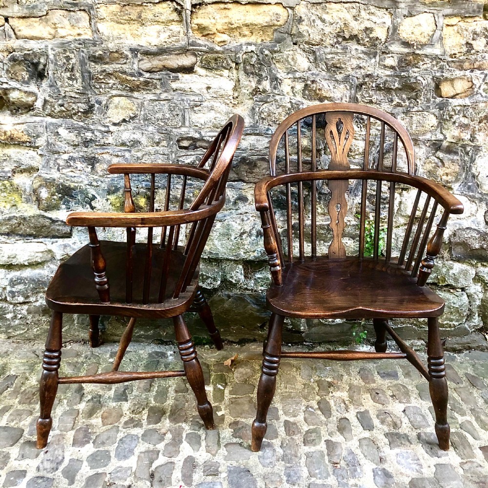 A pair of early 20th century Windsor elbow chairs  View III