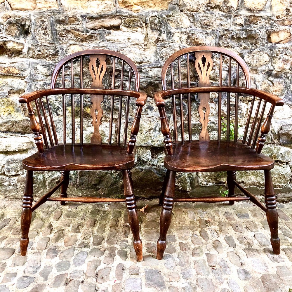 A pair of early 20th century Windsor elbow chairs  View IV