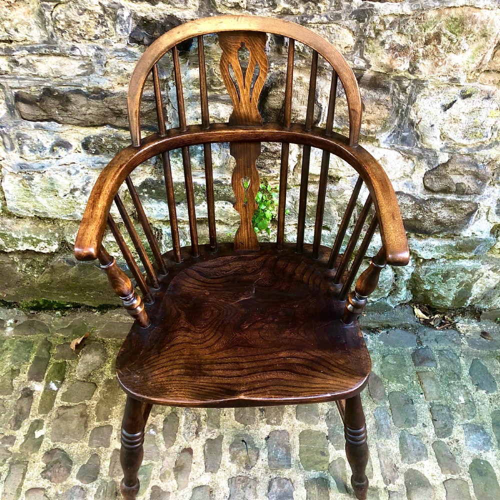 A pair of early 20th century Windsor elbow chairs  View V