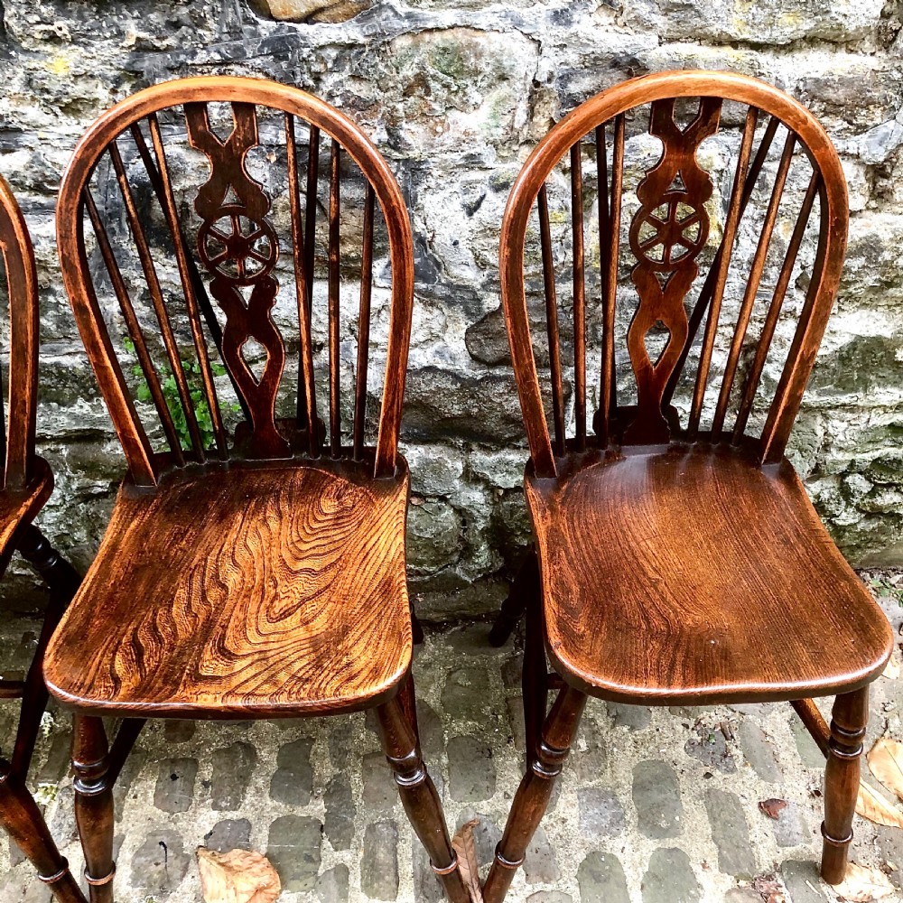 A set of six late 19th century Windsor wheelback chairs View V