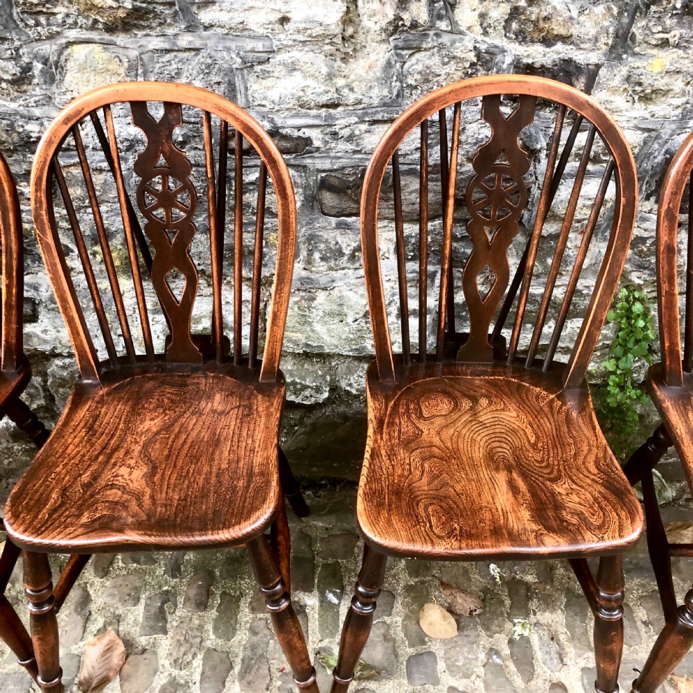 A set of six late 19th century Windsor wheelback chairs View VI