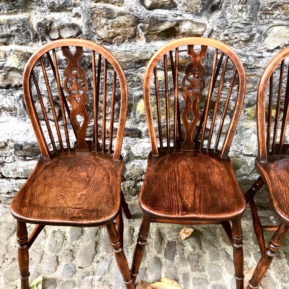 A set of six late 19th century Windsor wheelback chairs View VII