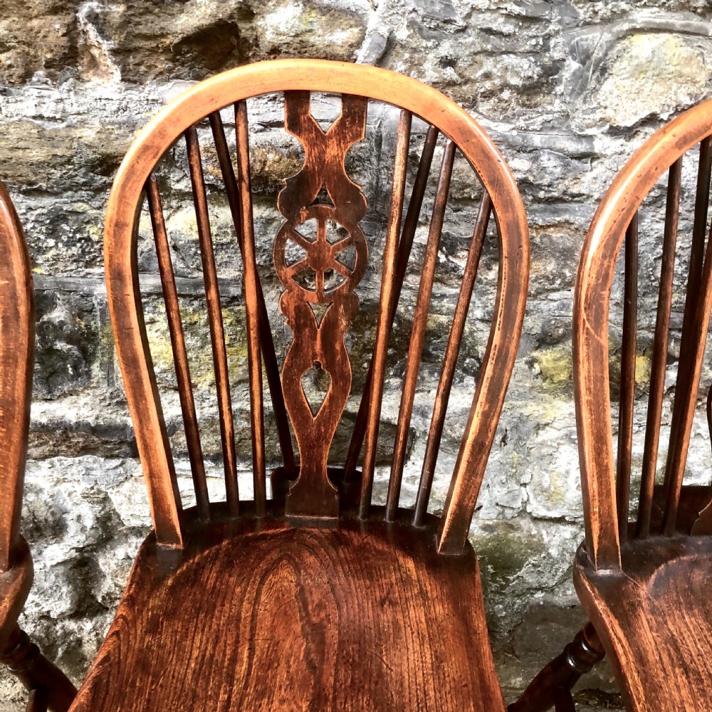 A set of six late 19th century Windsor wheelback chairs View VIII